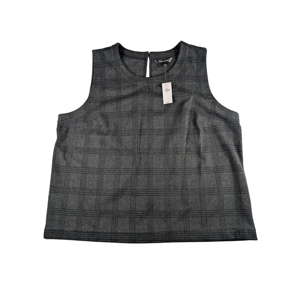 Banana Republic Tops - NWT Banana Republic Womens XL Sleeveless Top Gray Plaid Career Casual Tank